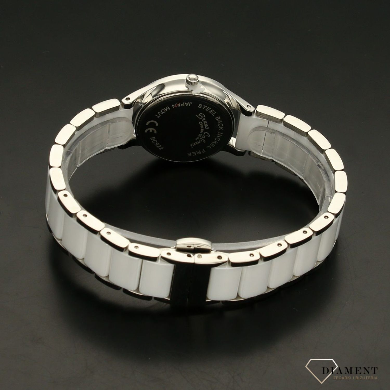 Zegarek damski ceramiczny Bruno Calvani 'Biel stalo' BC922 CERAMIKA STAL.jpg